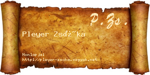 Pleyer Zsóka névjegykártya